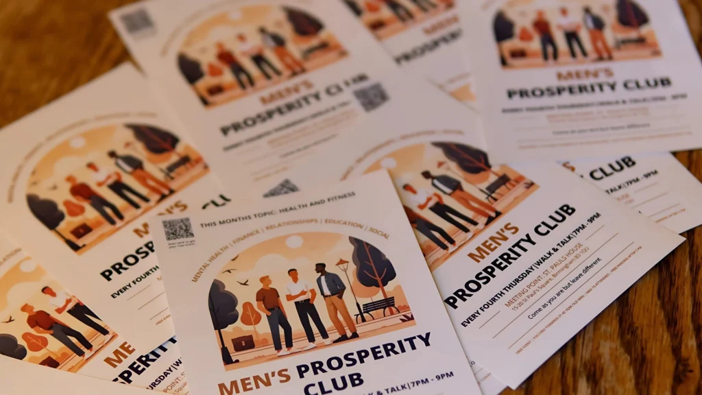 MPC-Flyer-advertising-a-Walk-&-Talk-event-with-participants-walking-and-chatting-in-a-park-setting