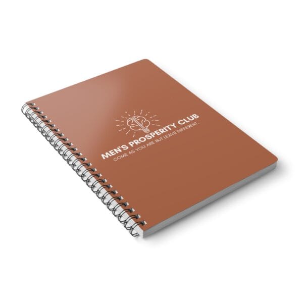 Men's Prosperity Club Wirobound A5 Notebook - Tan Cover - Image 4