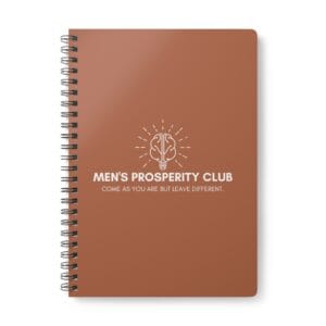 Men's Prosperity Club Wirobound A5 Notebook - Tan Cover