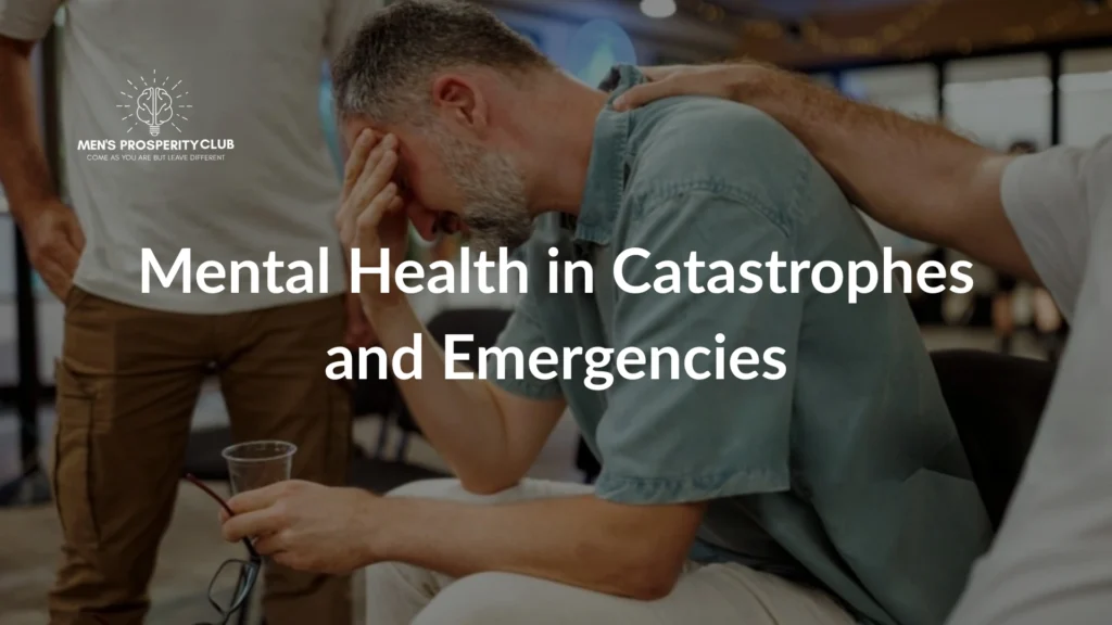 A-man-with-his-head-in-his-hand-experiencing-stress-supported-by-a-friend-during-a-crisis-Mental-Health-in-Catastrophes-and-Emergencies