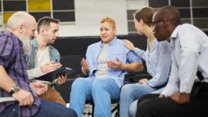 Group-therapy-session-with-men-offering-comfort-Depression-in-Men-group-connection