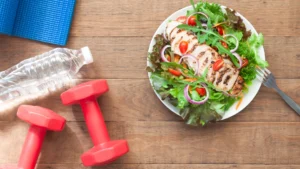 Healthy-daily-habits-with-nutritious-food-and-exercise