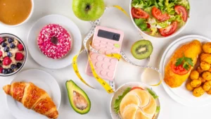 What-Is-Calorie-Deficit--Unlock-Better-Mental-Health-Now---calculator-and-paper-with-calorie-labels