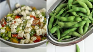 High-Protein-Snacks-with-cottage-cheese-salad-and-edamame
