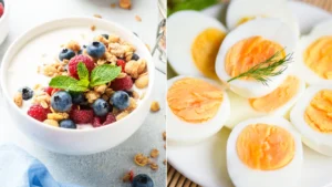 High-Protein-Snacks-with-yoghurt-and-boiled-eggs