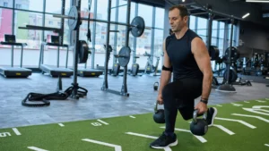 Kettlebell-Exercises-with-lunge-in-the-gym