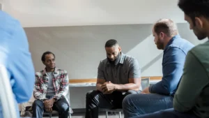 Men-participating-in-a-support-group-discussion-building-emotional-connections