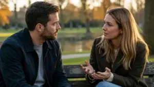 Healthy-Boundaries-in-Relationships-couple-having-a-calm-conversation-in-a-park-demonstrating-mutual-respect-active-listening-and-trust