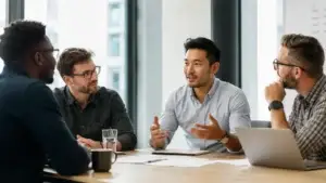 four-men-discussing-emotional-safety-in-a-modern-workplace-meeting-room-with-a-collaborative-atmosphere