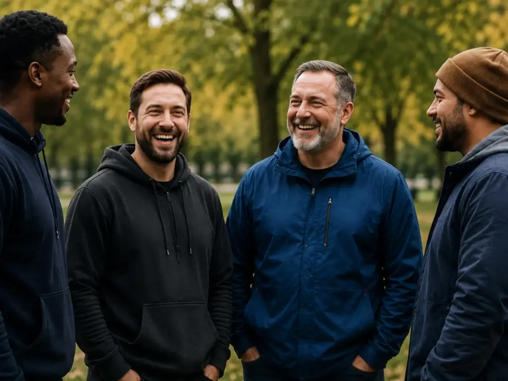 Group-of-men-smiling-together-in-a-park-for-a-Mens-Prosperity-Club-featured-blog-and-community-wellbeing-page