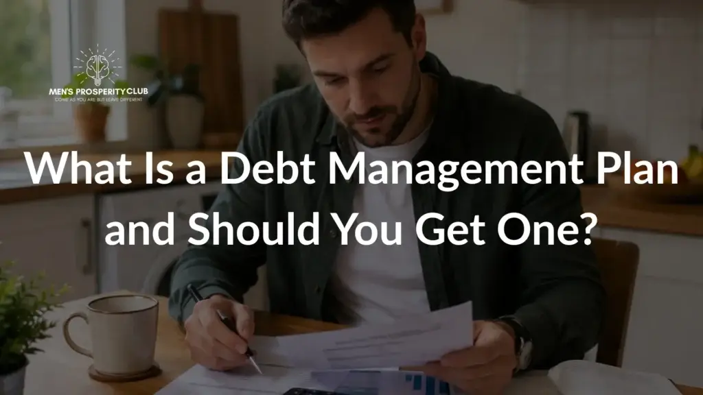 What-Is-a-Debt-Management-Plan-man-reviewing-financial-paperwork-at-home