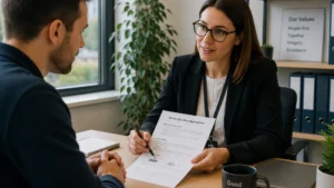 salary-sacrifice-employee-meeting-with-hr-to-review-workplace-benefits-agreement