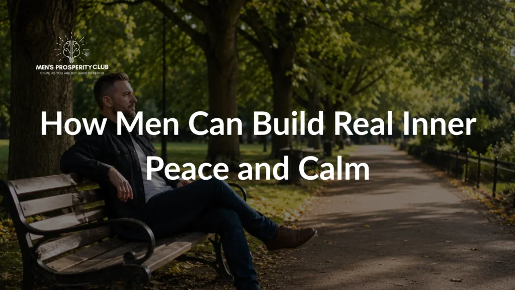 Inner-Peace-through-quiet-reflection-as-a-man-sits-alone-on-a-park-bench-surrounded-by-nature-and-soft-morning-light