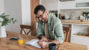 Self-Reflection-practice-with-a-man-journalling-at-home-writing-down-his-thoughts-and-feelings-during-a-moment-of-personal-growth